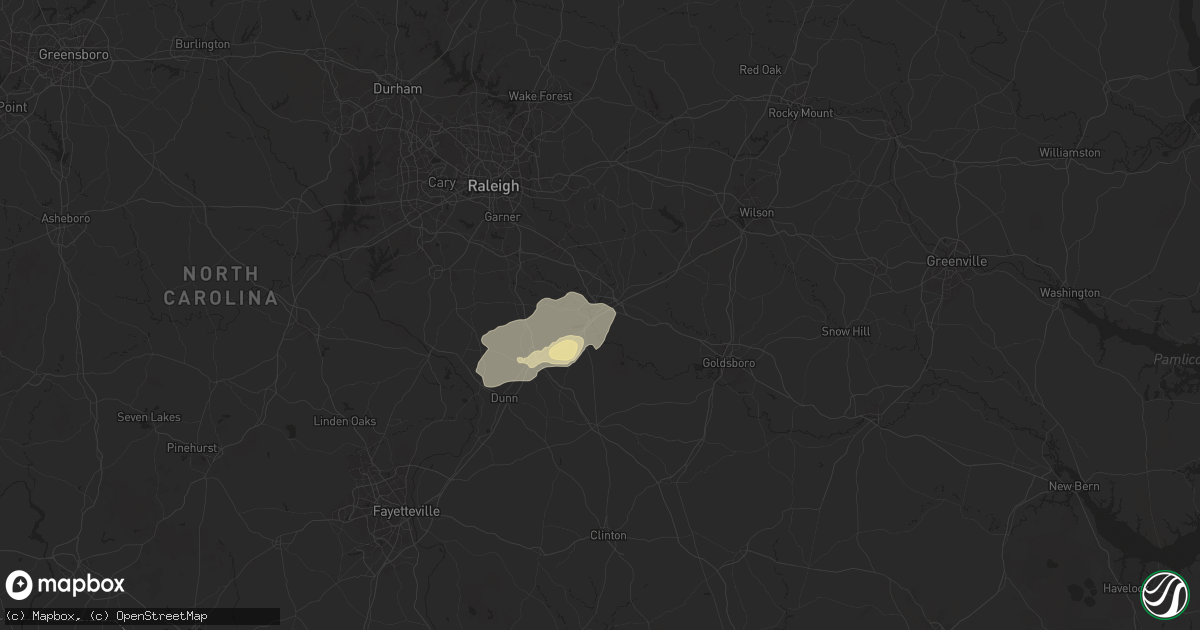 Hail map in Smithfield, NC on September 25, 2025