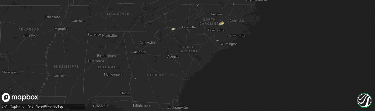 Hail map in South Carolina on September 25, 2025