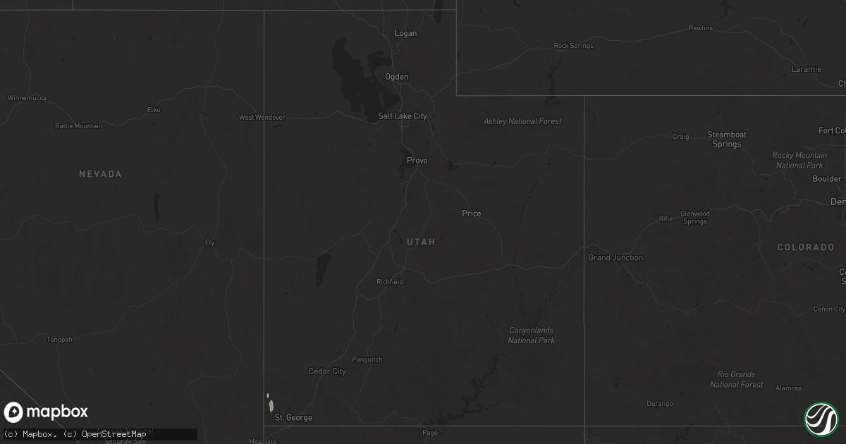 Hail map in Utah on September 25, 2025