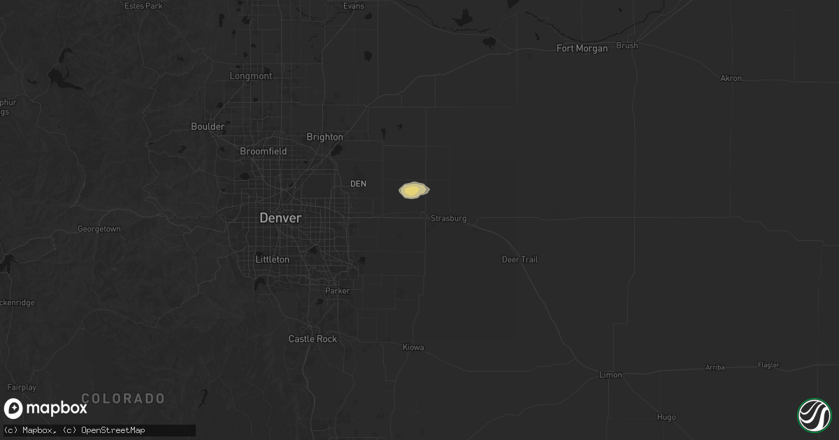 Hail map in Bennett, CO on September 25, 2026