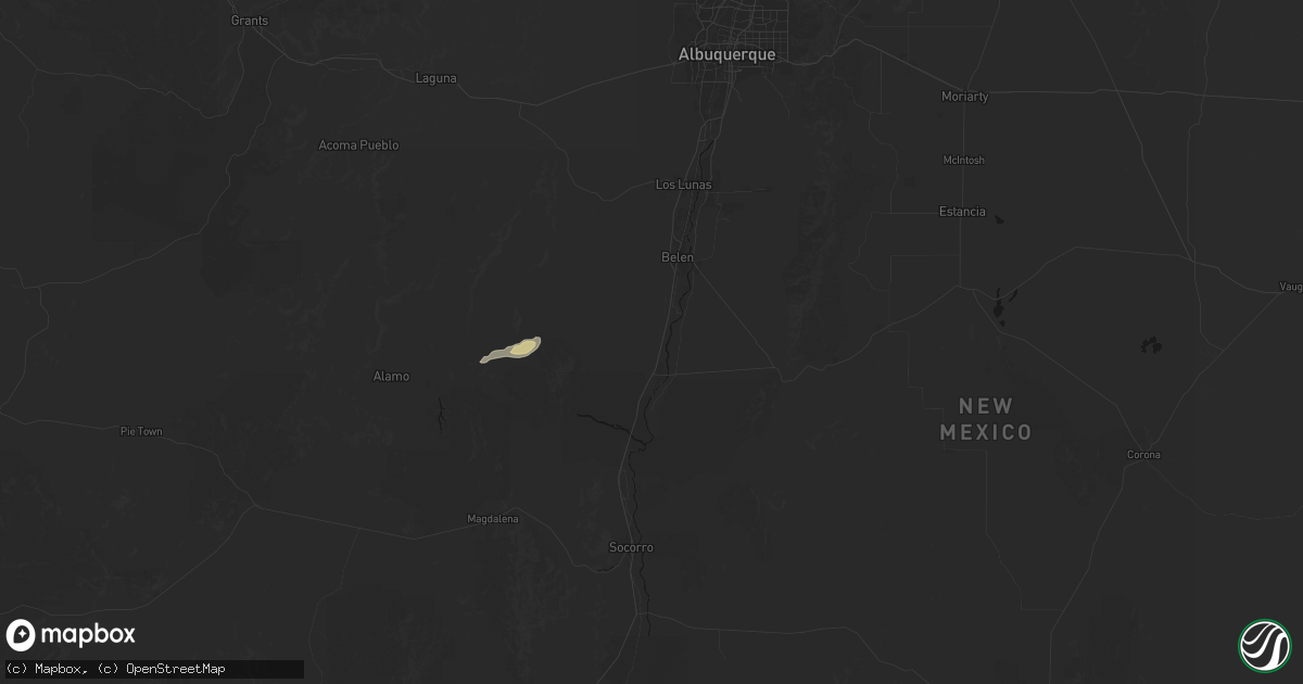 Hail map in Bosque, NM on September 25, 2026