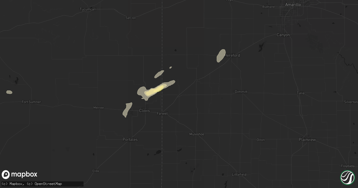 Hail map in Bovina, TX on September 25, 2026