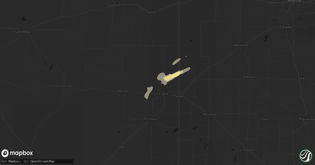 Hail map in Clovis, NM on September 25, 2026