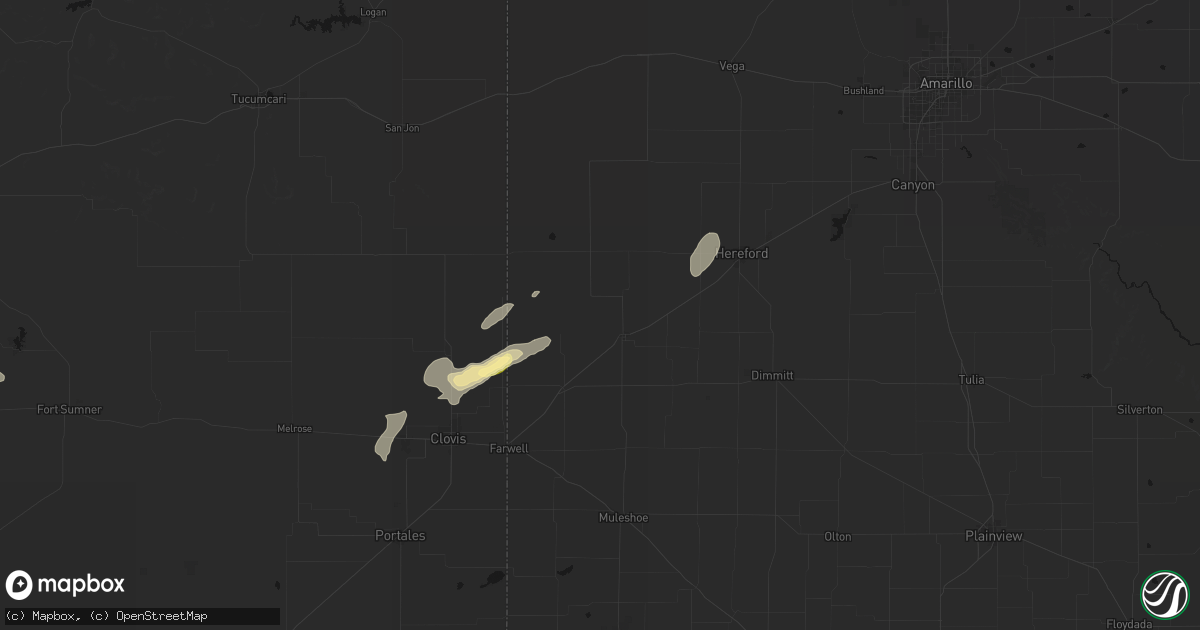 Hail map in Friona, TX on September 25, 2026