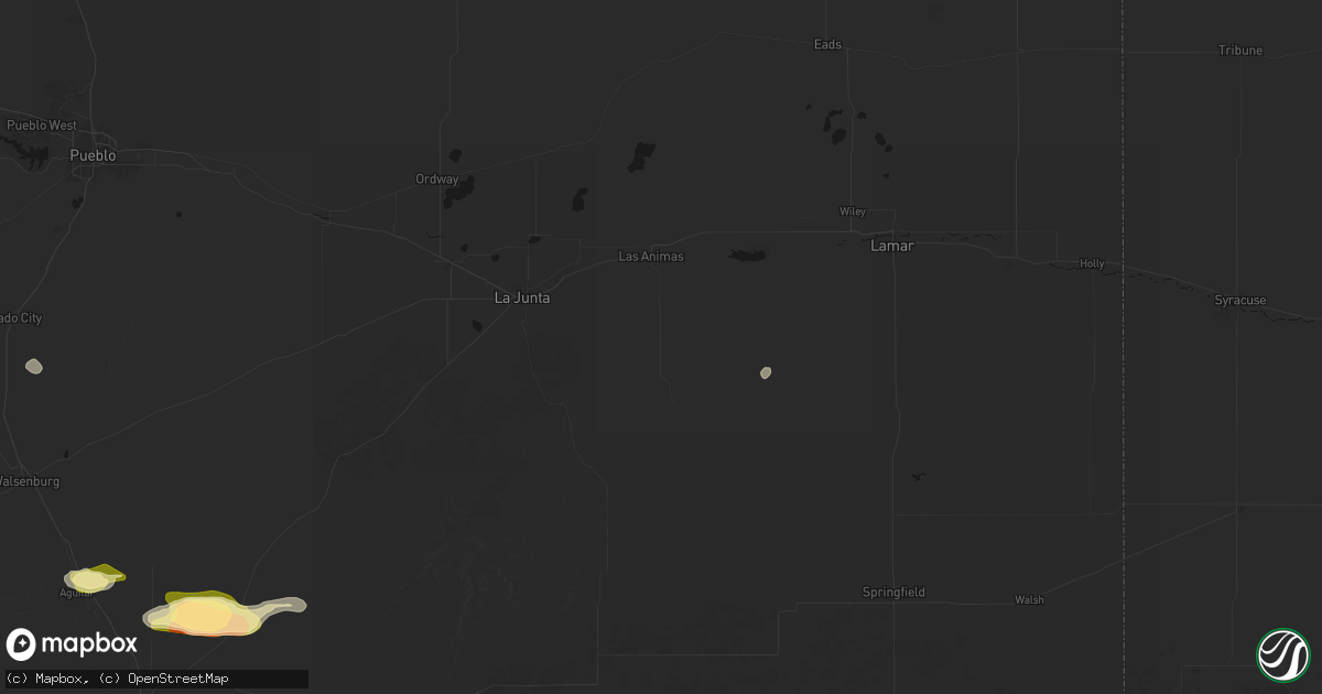 Hail map in Las Animas, CO on September 25, 2026