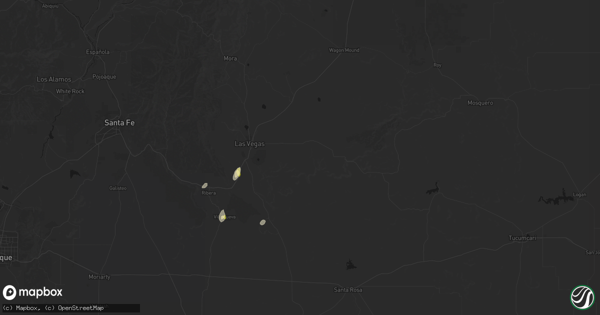 Hail map in Las Vegas, NM on September 25, 2026