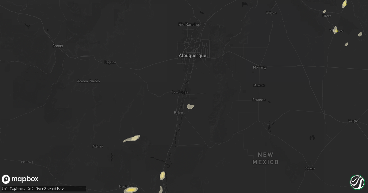 Hail map in Los Lunas, NM on September 25, 2026