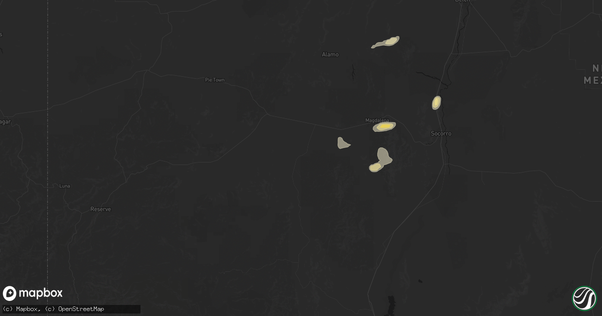 Hail map in Magdalena, NM on September 25, 2026
