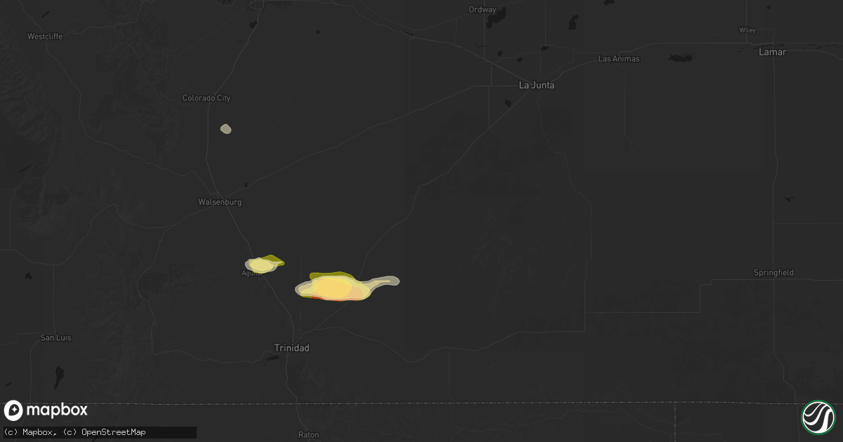 Hail map in Model, CO on September 25, 2026