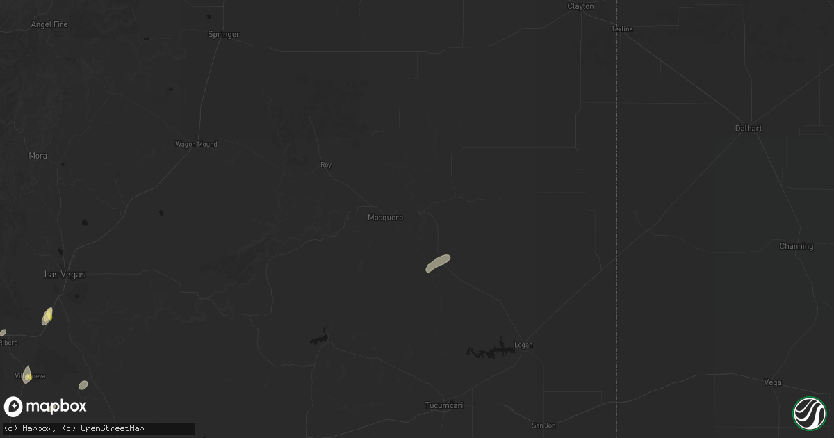 Hail map in Mosquero, NM on September 25, 2026