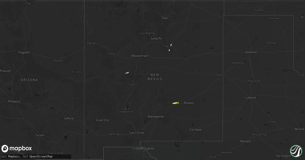 Hail map in New Mexico on September 25, 2026
