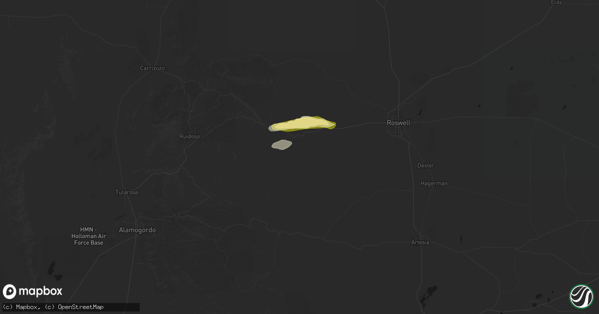 Hail map in Picacho, NM on September 25, 2026