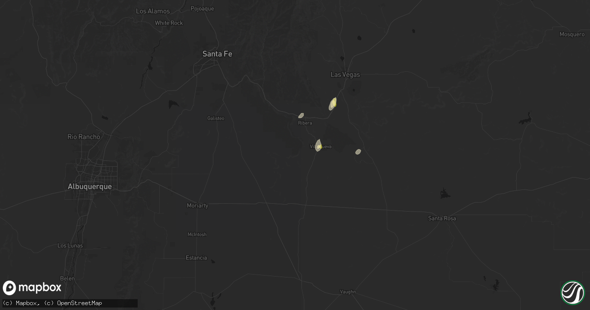 Hail map in Ribera, NM on September 25, 2026