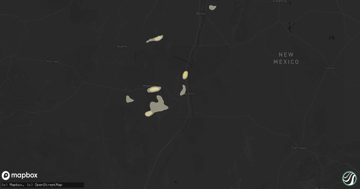 Hail map in Socorro, NM on September 25, 2026