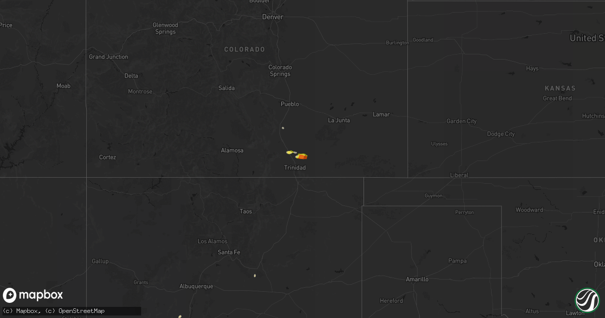 Hail map on September 25, 2026