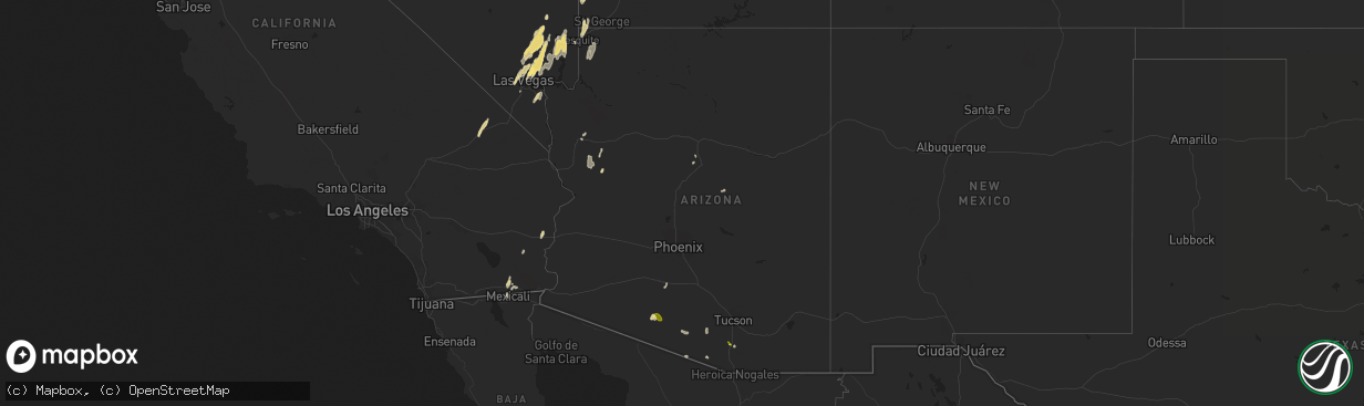 Hail map in Arizona on September 26, 2014