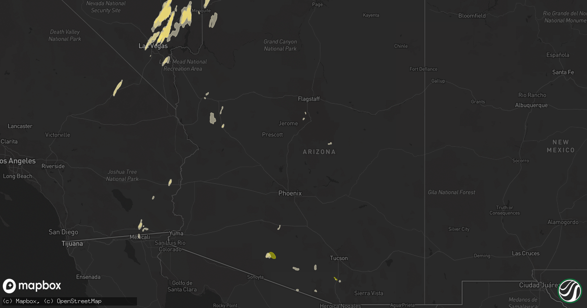 Hail map in Arizona on September 26, 2014
