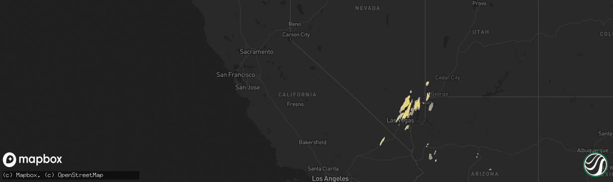 Hail map in California on September 26, 2014