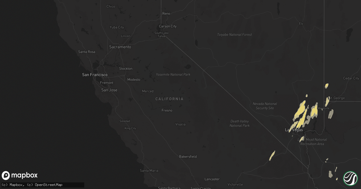 Hail map in California on September 26, 2014