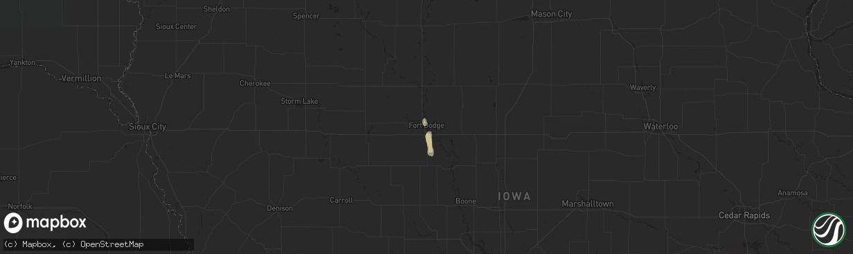 Hail map in Fort Dodge, IA on September 26, 2014