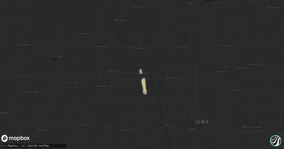 Hail map in Fort Dodge, IA on September 26, 2014