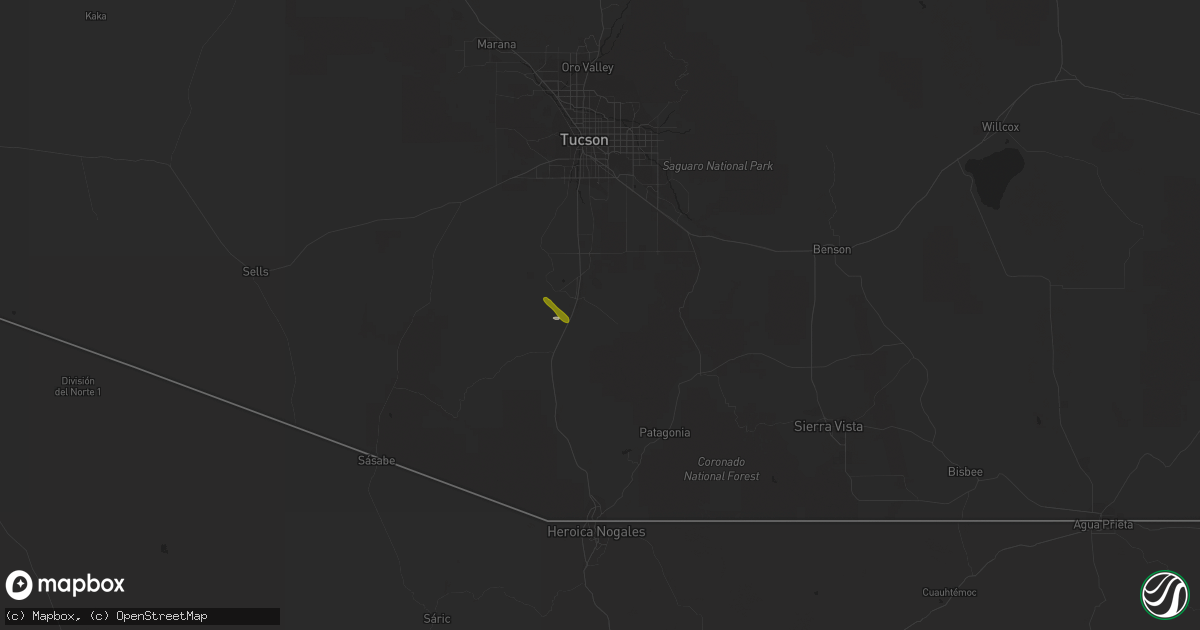 Hail map in Green Valley, AZ on September 26, 2014