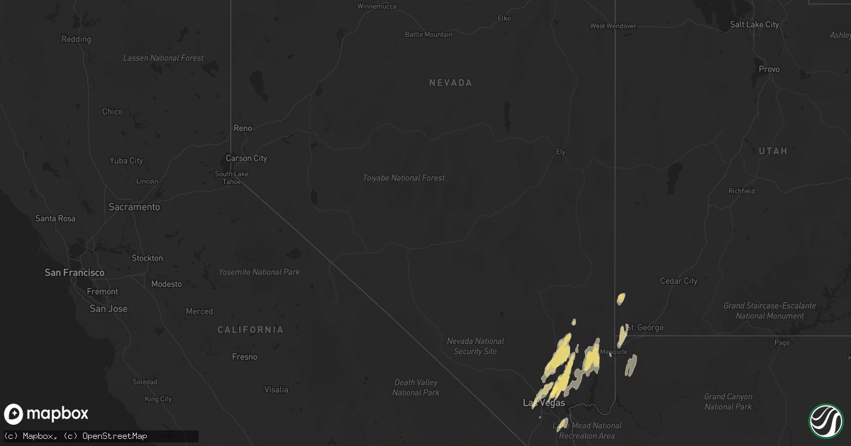 Hail map in Nevada on September 26, 2014