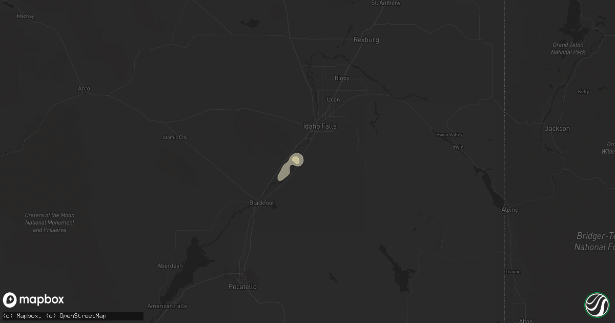 Hail map in Shelley, ID on September 26, 2014