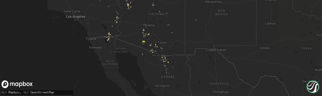 Hail map on September 26, 2014