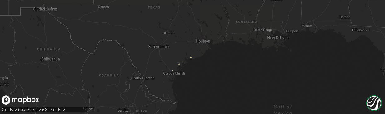 Hail map in Texas on September 26, 2015