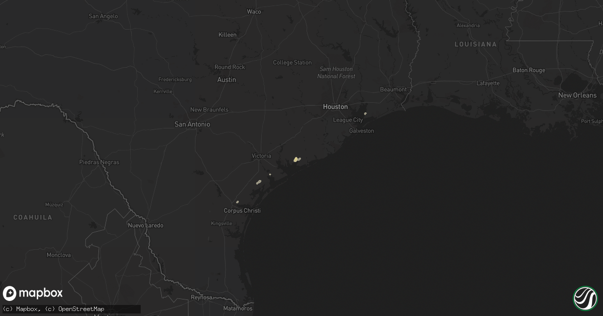 Hail map in Texas on September 26, 2015