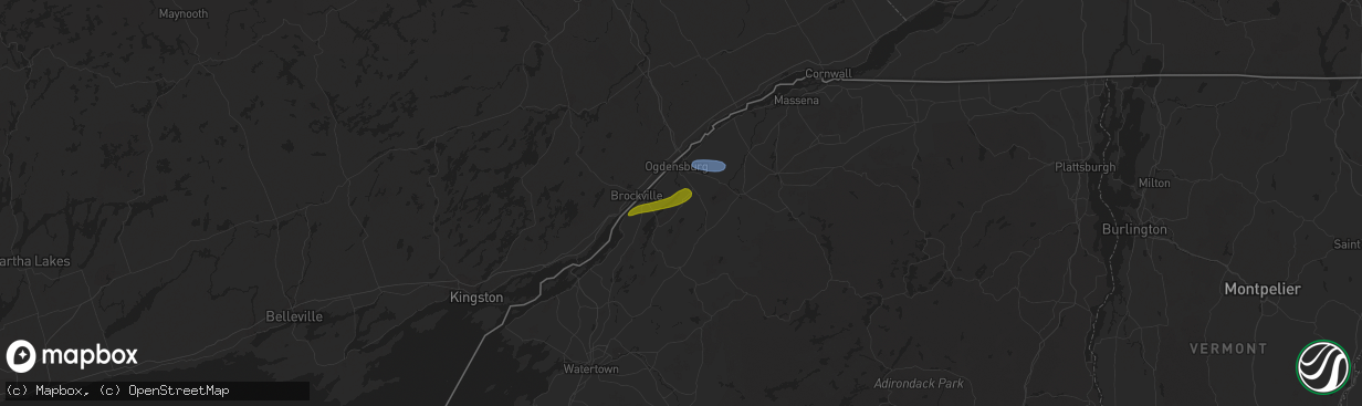 Hail map in Heuvelton, NY on September 26, 2019