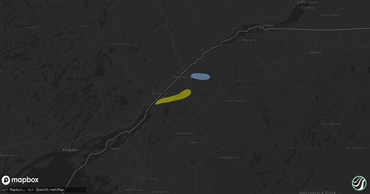 Hail map in Heuvelton, NY on September 26, 2019