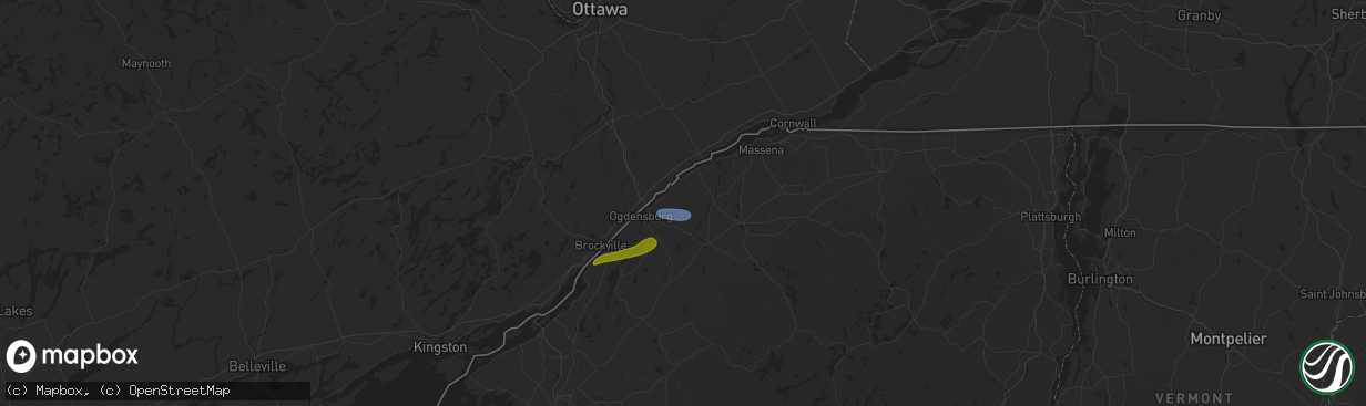 Hail map in Lisbon, NY on September 26, 2019