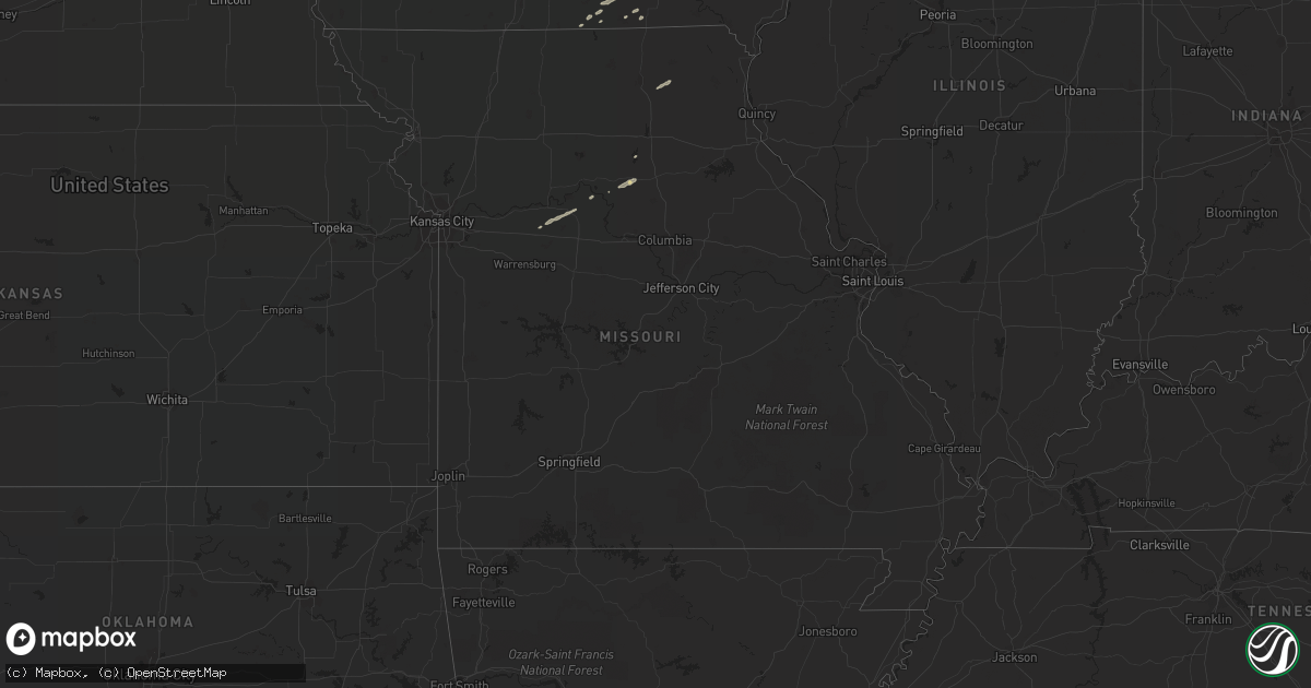 Hail map in Missouri on September 26, 2019