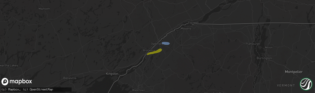 Hail map in Ogdensburg, NY on September 26, 2019