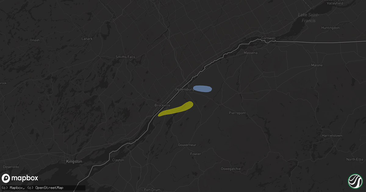 Hail map in Ogdensburg, NY on September 26, 2019
