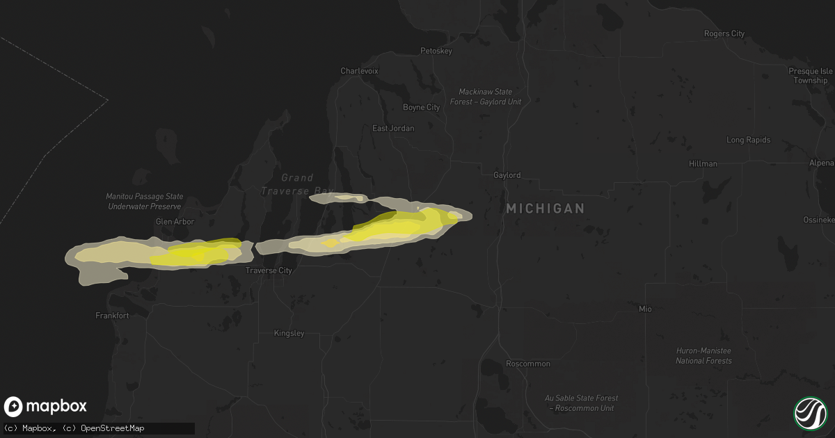 Hail map in Mancelona, MI on September 26, 2020