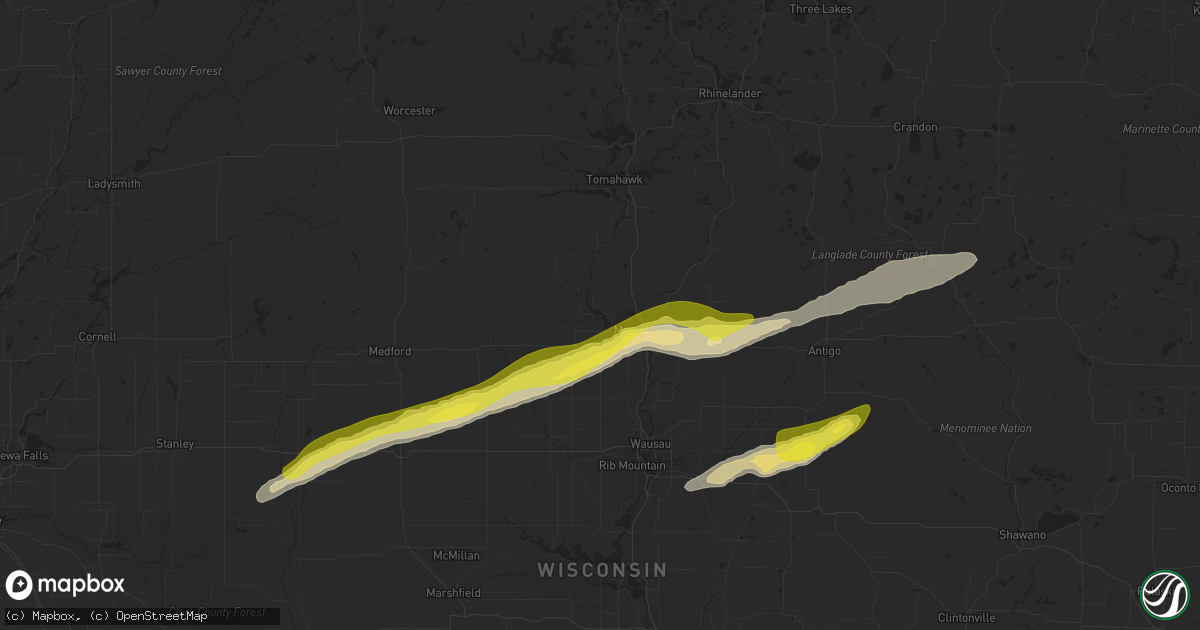 Hail map in Merrill, WI on September 26, 2020