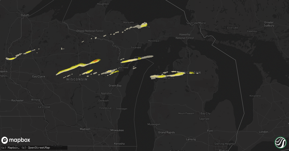 Hail map in Michigan on September 26, 2020