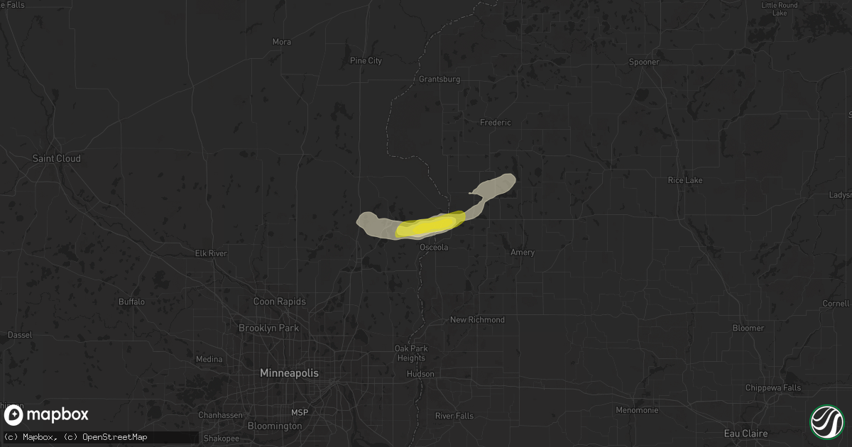 Hail map in Shafer, MN on September 26, 2020