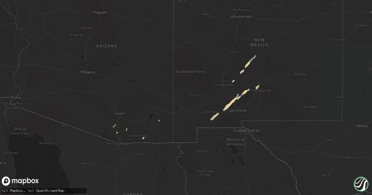 Hail map in Arizona on September 26, 2021
