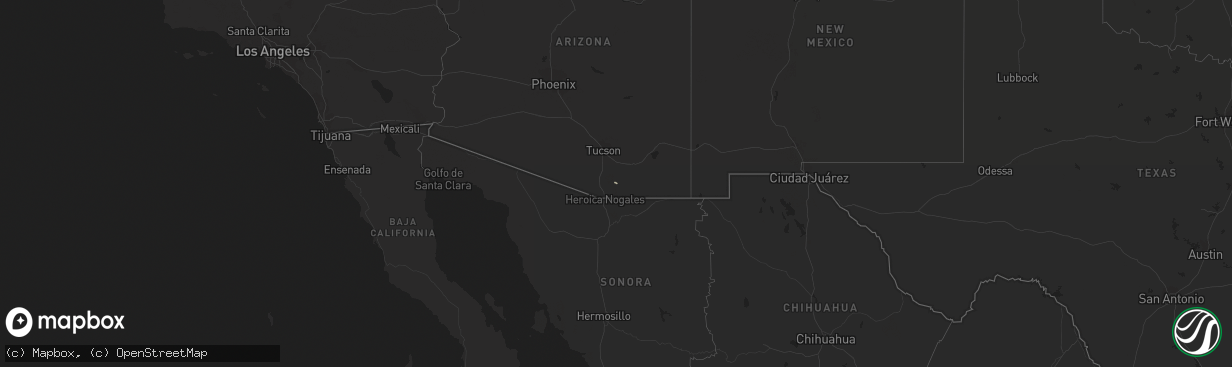 Hail map in Arizona on September 26, 2022