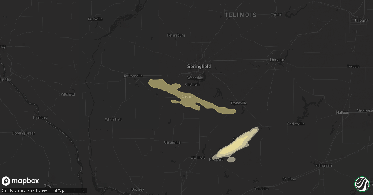 Hail map in Auburn, IL on September 26, 2023