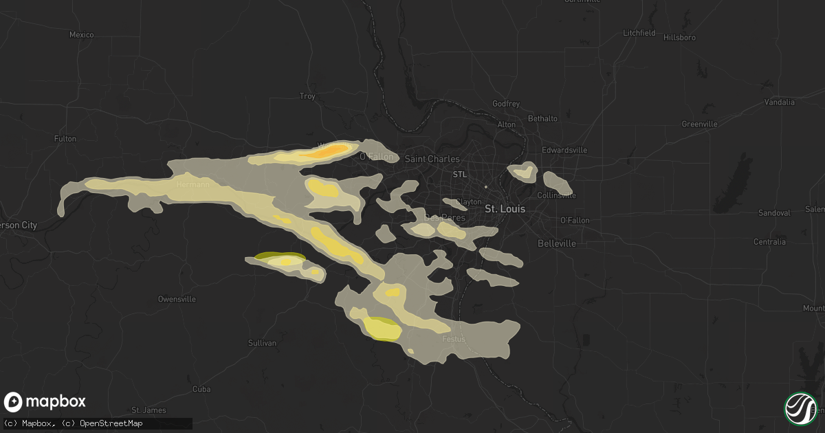 Hail map in Ballwin, MO on September 26, 2023