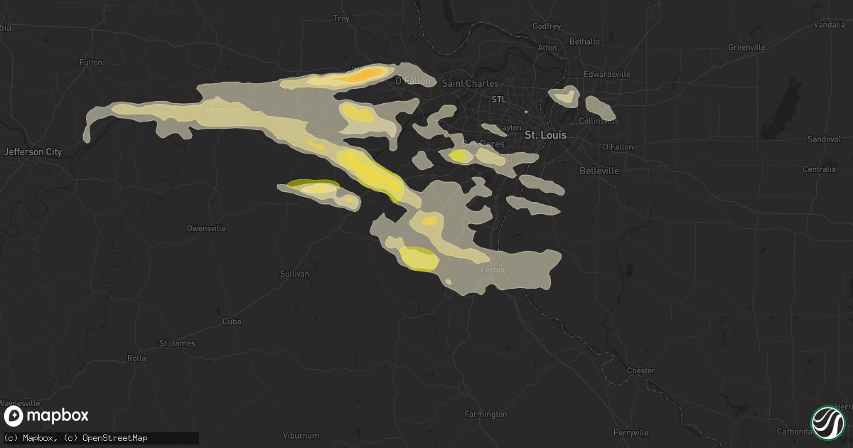 Hail map in Cedar Hill, MO on September 26, 2023