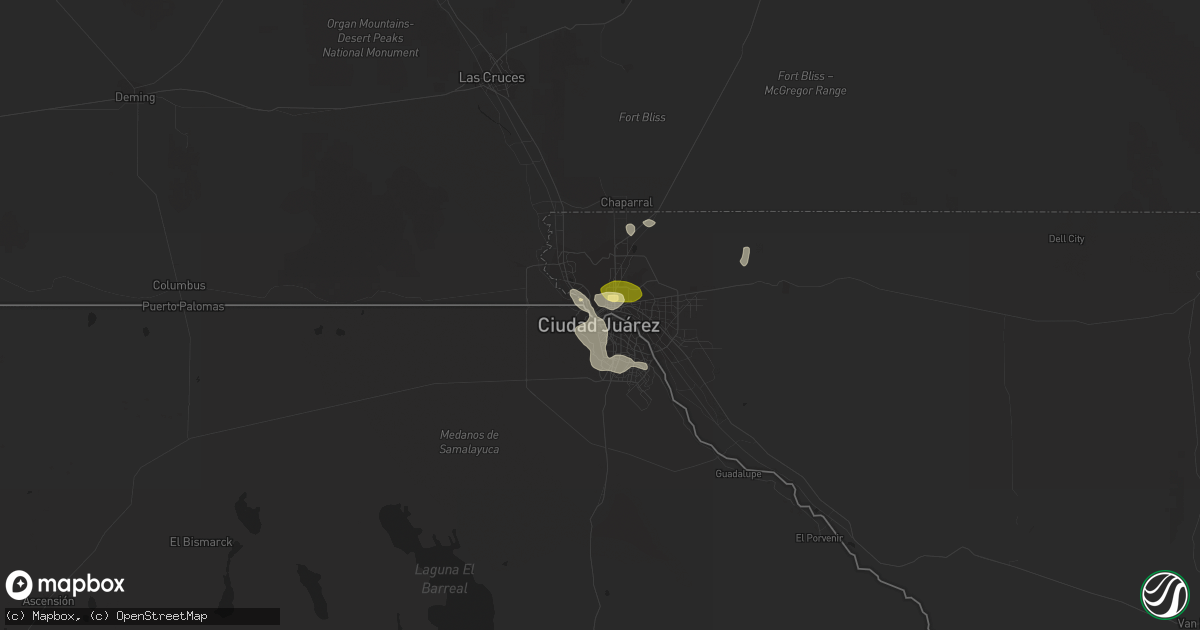 Hail map in El Paso, TX on September 26, 2023