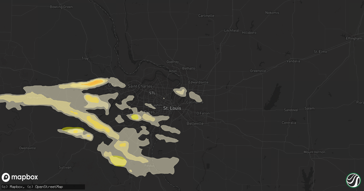 Hail map in Granite City, IL on September 26, 2023