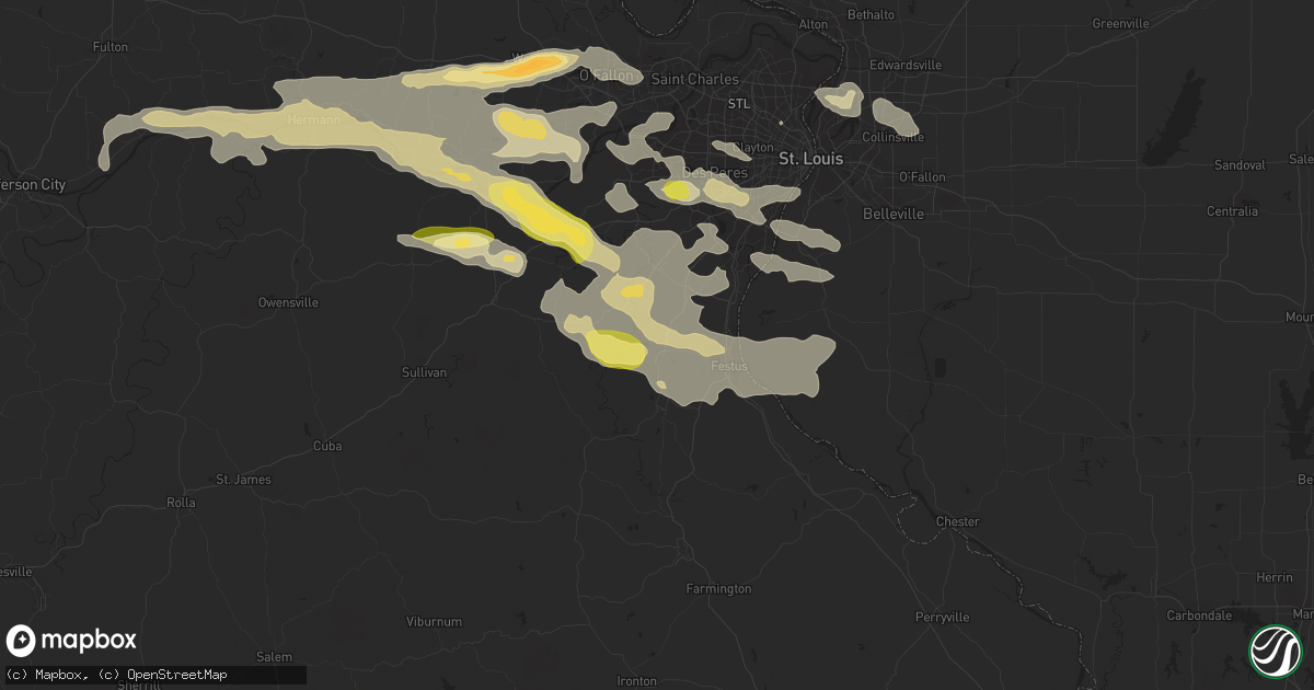 Hail map in Hillsboro, MO on September 26, 2023