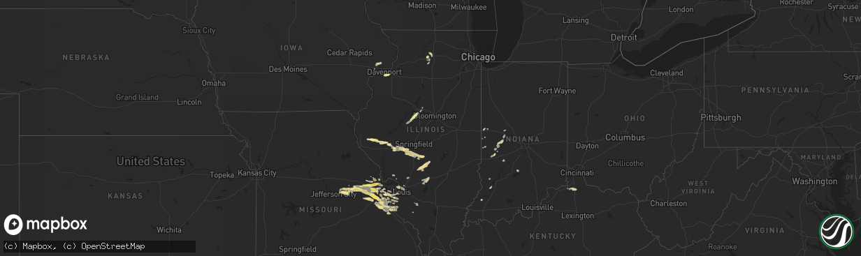 Hail map in Illinois on September 26, 2023